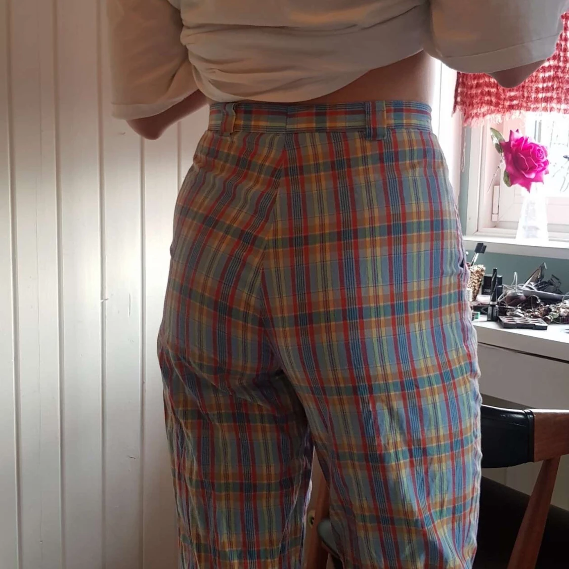 Rutiga vintage byxor🥭 - 90