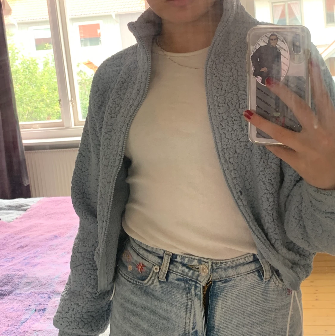 blå teddytröja från BikBok - 90