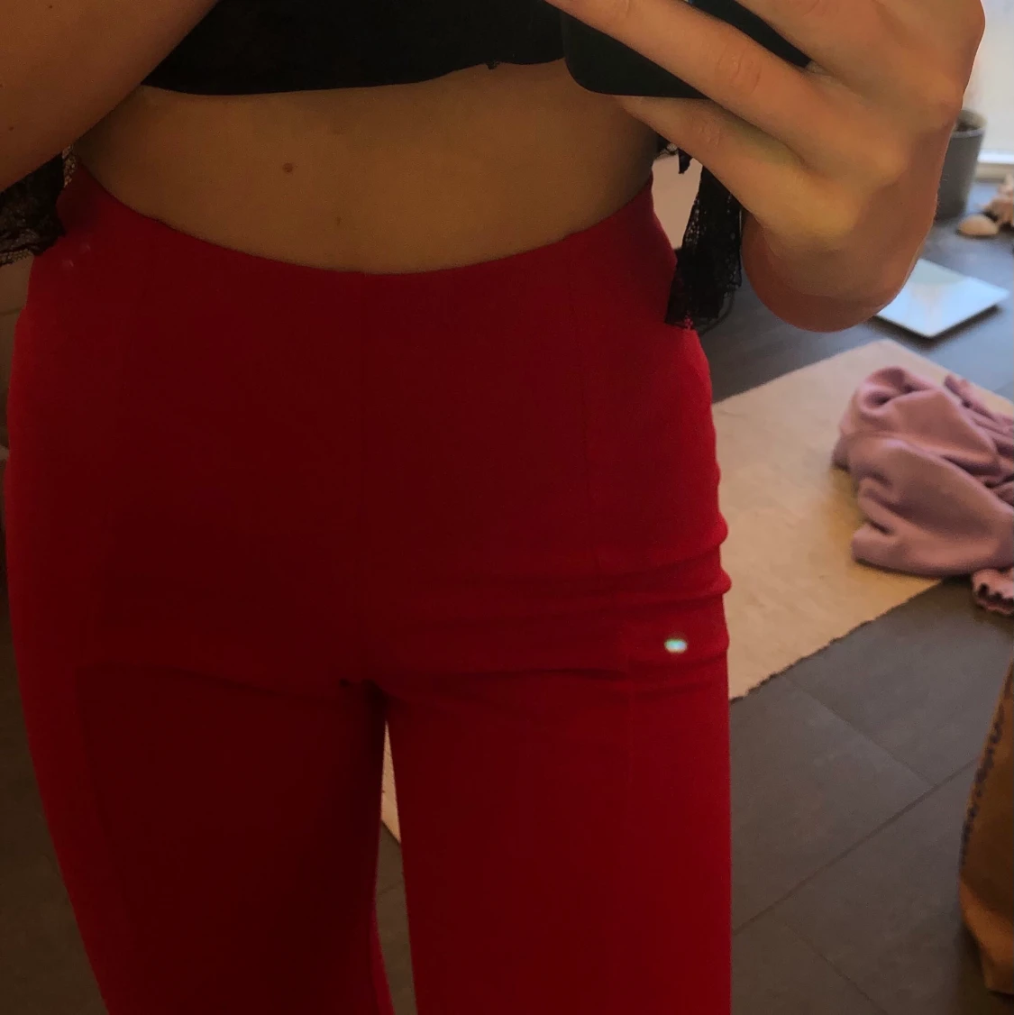 Röda leggings från missguided tall med slits