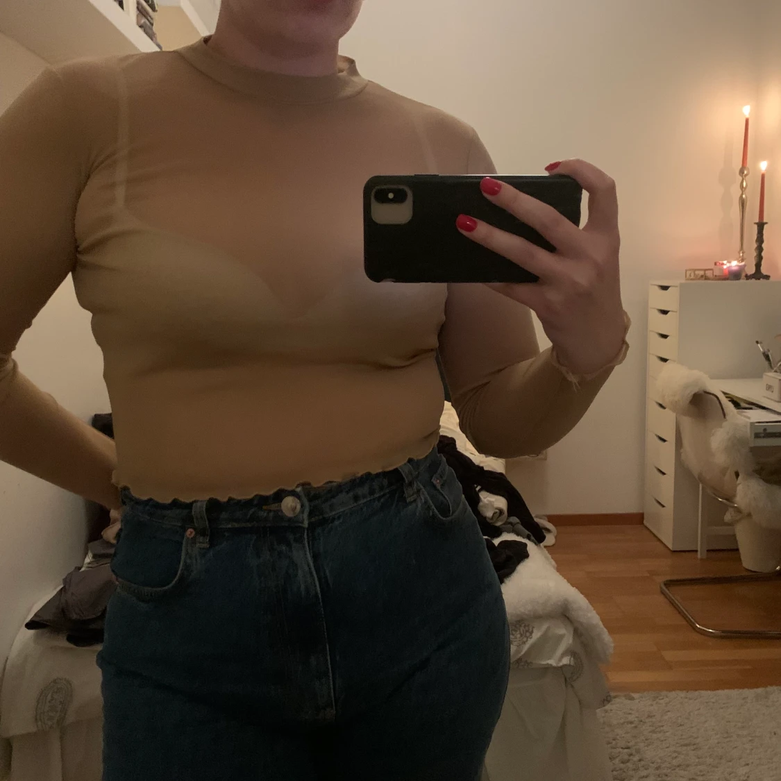 Beige topp från bikbok