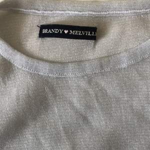 Vit tröja i mesh-material med skimmer i från Brandy Melville. Använd 5 gånger så tröjan är i bra skick! Tröjan är i onesize men skulle säga att den passar XS och S. Kan fraktas!
