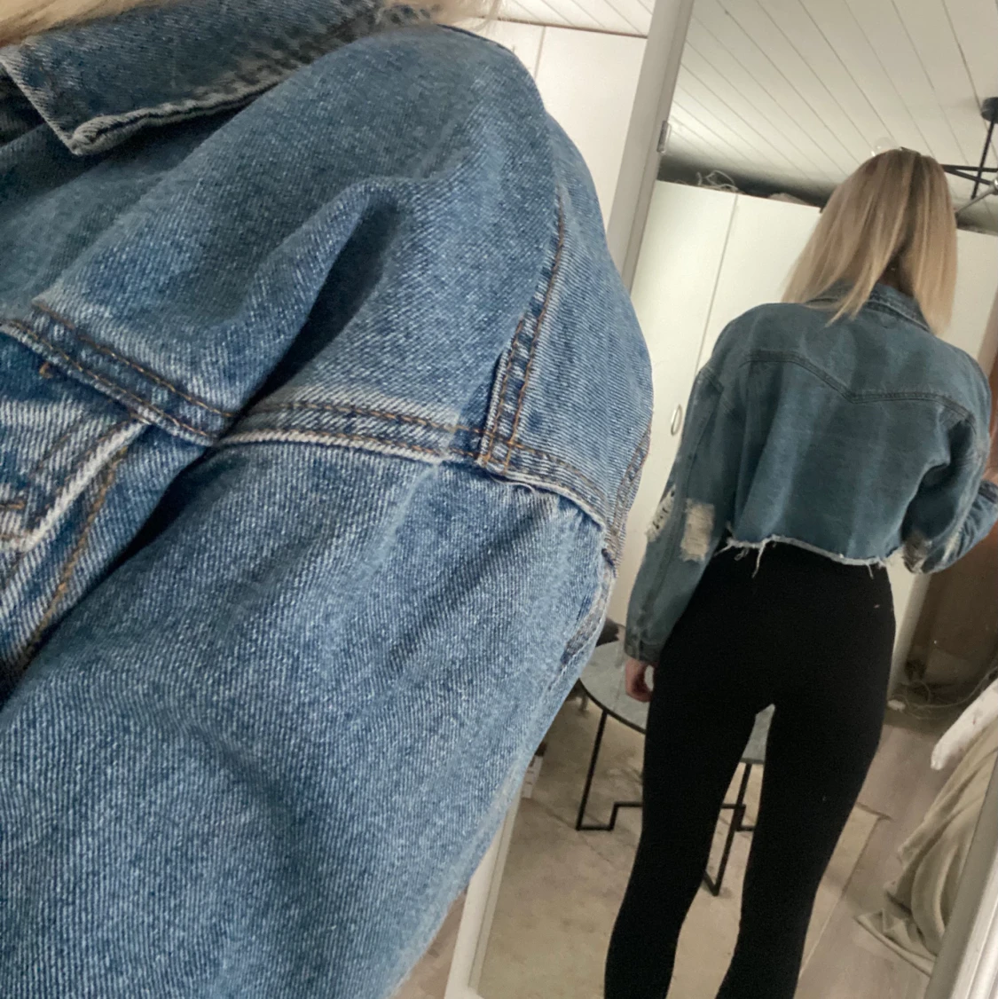 croppad jeansjacka - 91