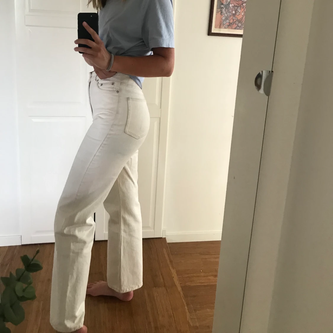 Vit-beiga jeans - 90