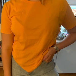 Orange t-shirt storlek S - Orange T-shirt från NA-KD. En basic tröja som en najs att ha till vardags. Använde den en gång till en temafest men aldrig använt mer sen. Köpte den för 149kr men säljer den för 50kr. 