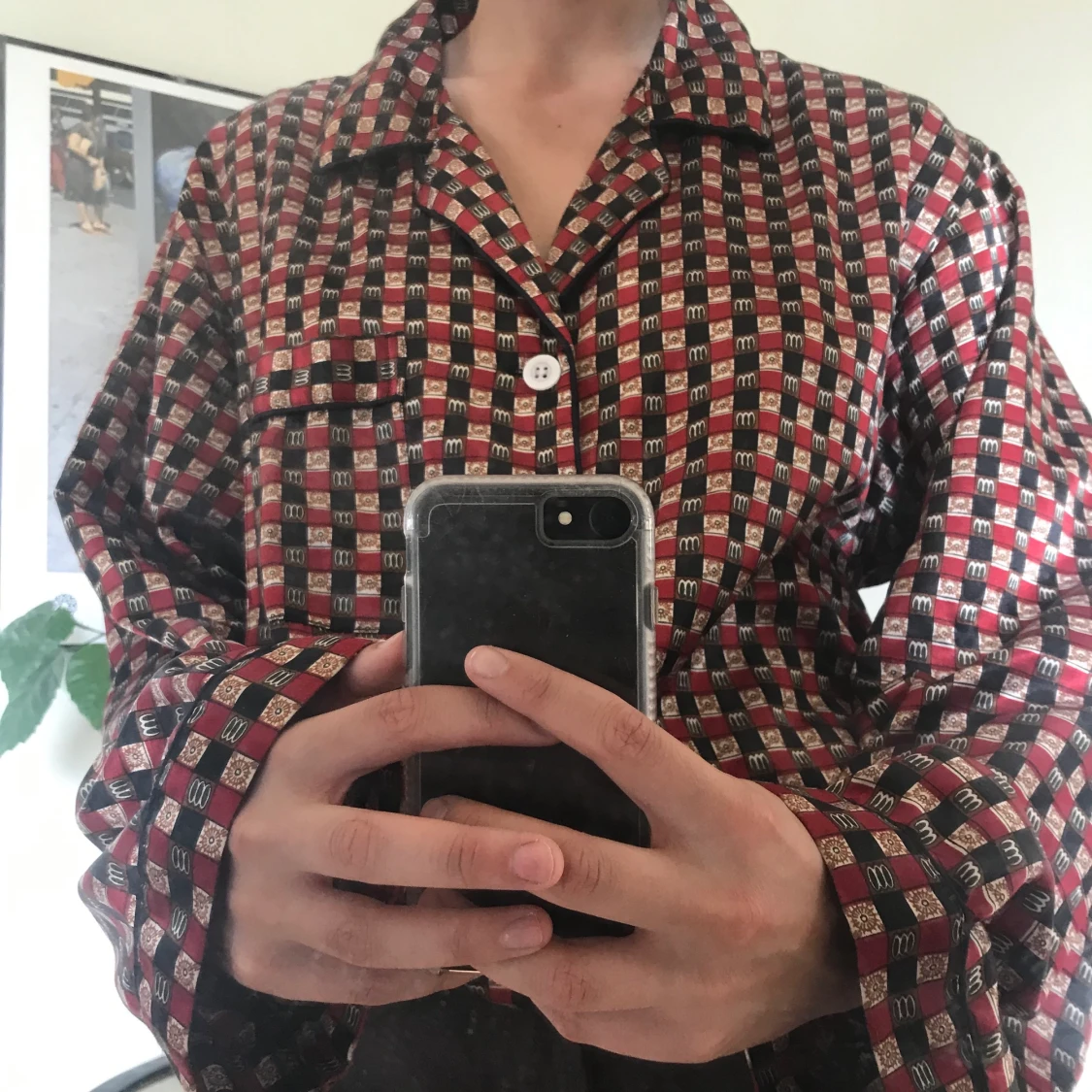 Mönstrad ”silkes”skjorta - 91