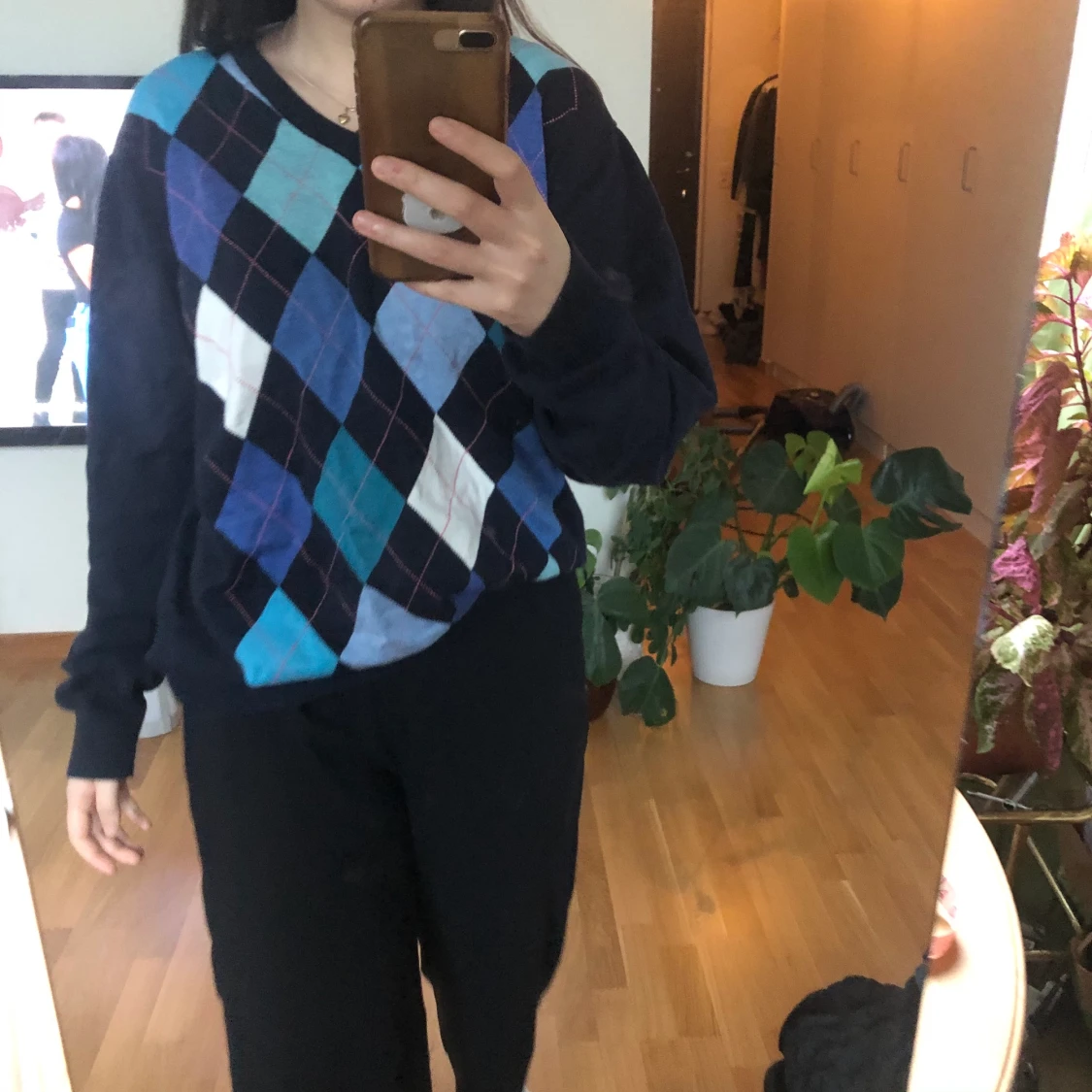 Rutig vintage tröja - 90