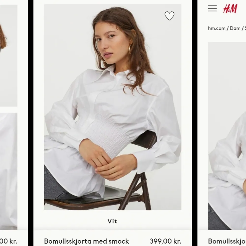 Helt ny och oanvänd bomullsskjorta med smock (Bomull 100%). Nypris i butik: 399kr, Mitt pris 150kr. Skjortor.