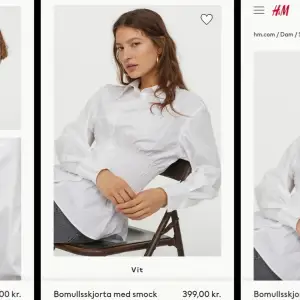 Helt ny och oanvänd bomullsskjorta med smock (Bomull 100%). Nypris i butik: 399kr, Mitt pris 150kr