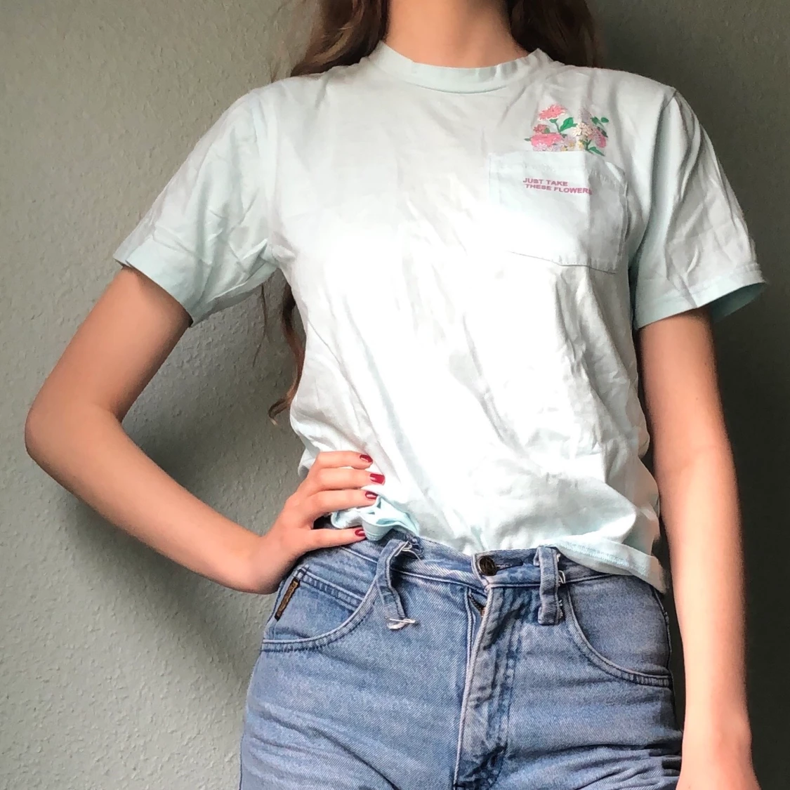 ”Just take these flowers” pastell tröja - 90