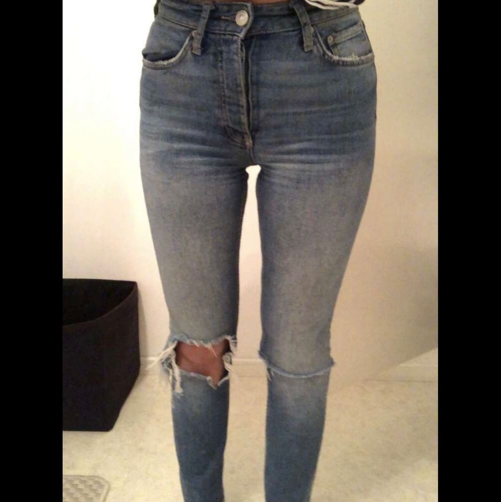 Blåa jeans från gina, väldigt bra skick . Jeans & Byxor.