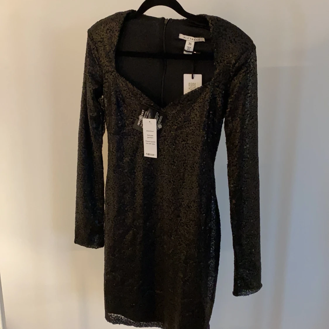 Sequin dress mattsvart