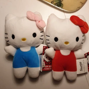 Hello kitty plushie gosedjur - Helt ny, ej fått en kram än eller har fått lapparna av sig. Priset är seperat (80), men om du köper både tillsammans kostar det bara 140kr! Köpare står för frakt: 63kr för spårad för en eller båda, 22kr för en med frimärke, 44kr för båda med frimärke!  Kan annars mötas upp i Lund, skåne.