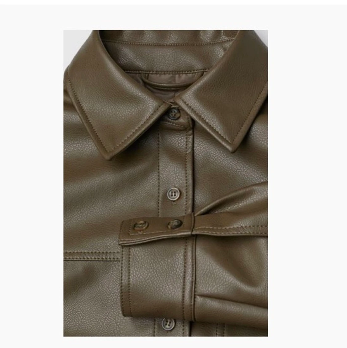 Grön jacka i fake läder - 90