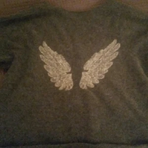  - Grå sticjad Hunkydory tröja med vingar baktill. 
nyskick endast använd 2 gånger.

