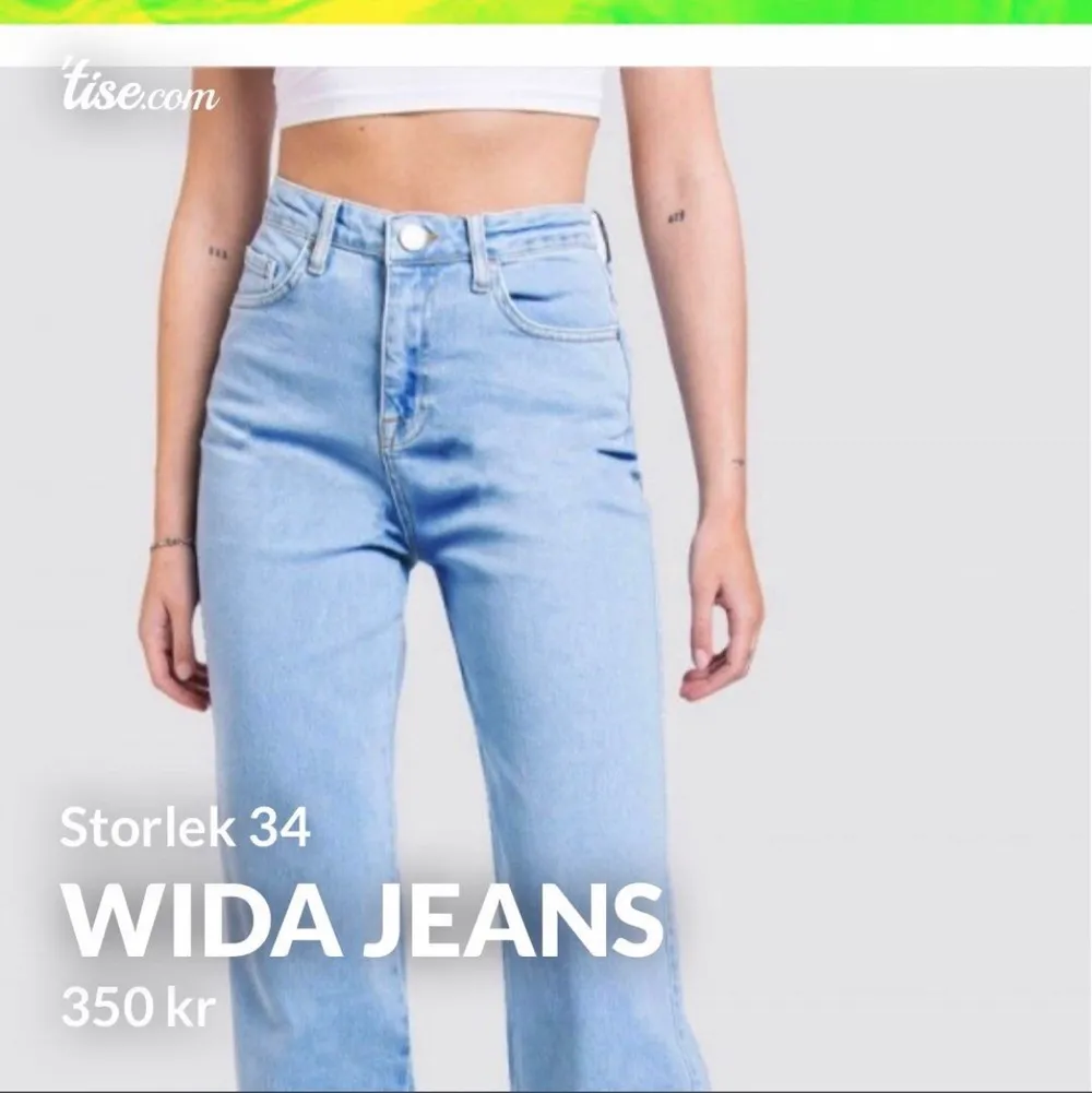 Säljer mina Wide jeans från madlady i storlek 34,              Säljer för att jag råkade beställa två par.  Bra skick aldrig använda. Pris kan diskuteras . Jeans & Byxor.