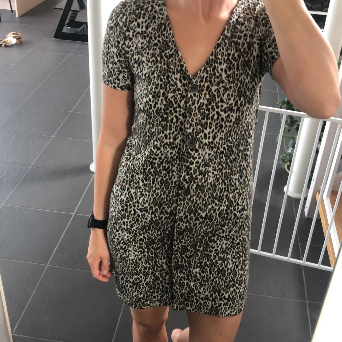 Leopardmönstrad klänning från Zara stl S
