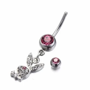 Rosa playboy navelpiercing  - Jätte fin och helt oanvänd, finns flera stycken av denna sortesorten.