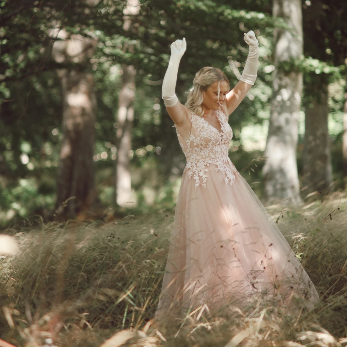 Ljusrosa balklänning - 90