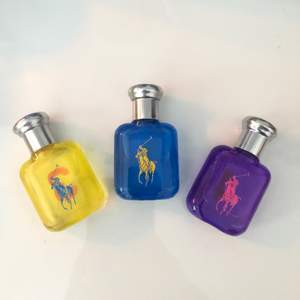 Tre travel size Ralph Lauren parfymer - sparsamt använda! Köp 1 st för 50kr eller alla 3 st för 120kr