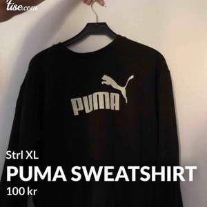 Sweatshirt från Puma i tunnare stuk. Nypris ligger på 299:-  Passar alla beroende på hur man vill att den ska sitta, men är märkt i strl XL. Cond: 9/10 