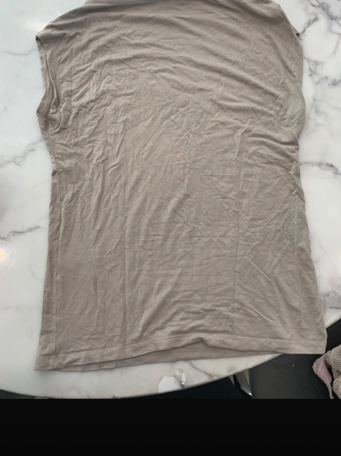 Beige ärmlös topp i bomull - 1