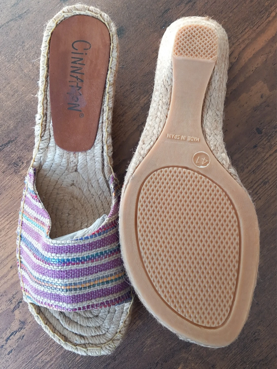 Randiga kilklackssandaler Cinnamon storlek 41  - 4