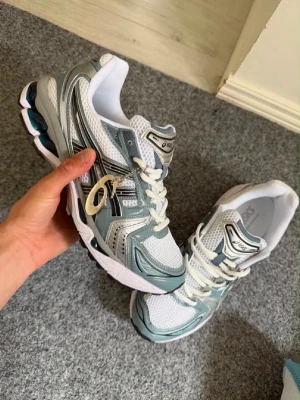 Asics white and blue shoes 44  - Never used, in amazing condition. Ask DM for more questions and follow insta to join our giveaways!