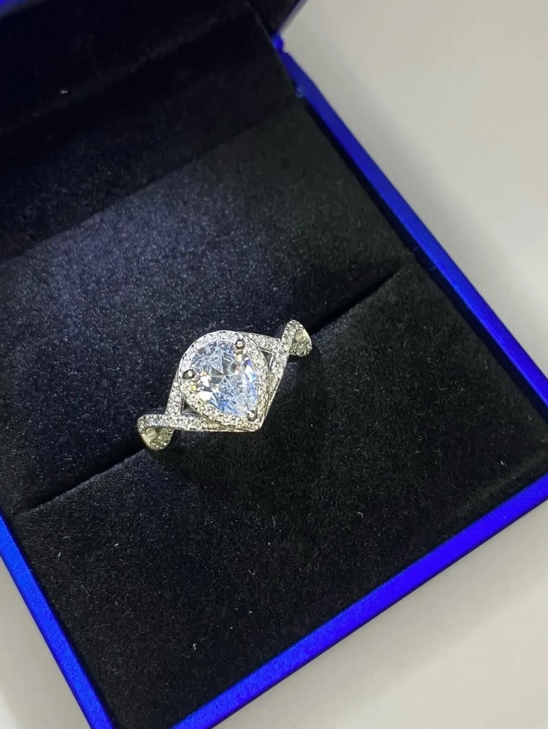 925s silverring med stor klar sten - 1