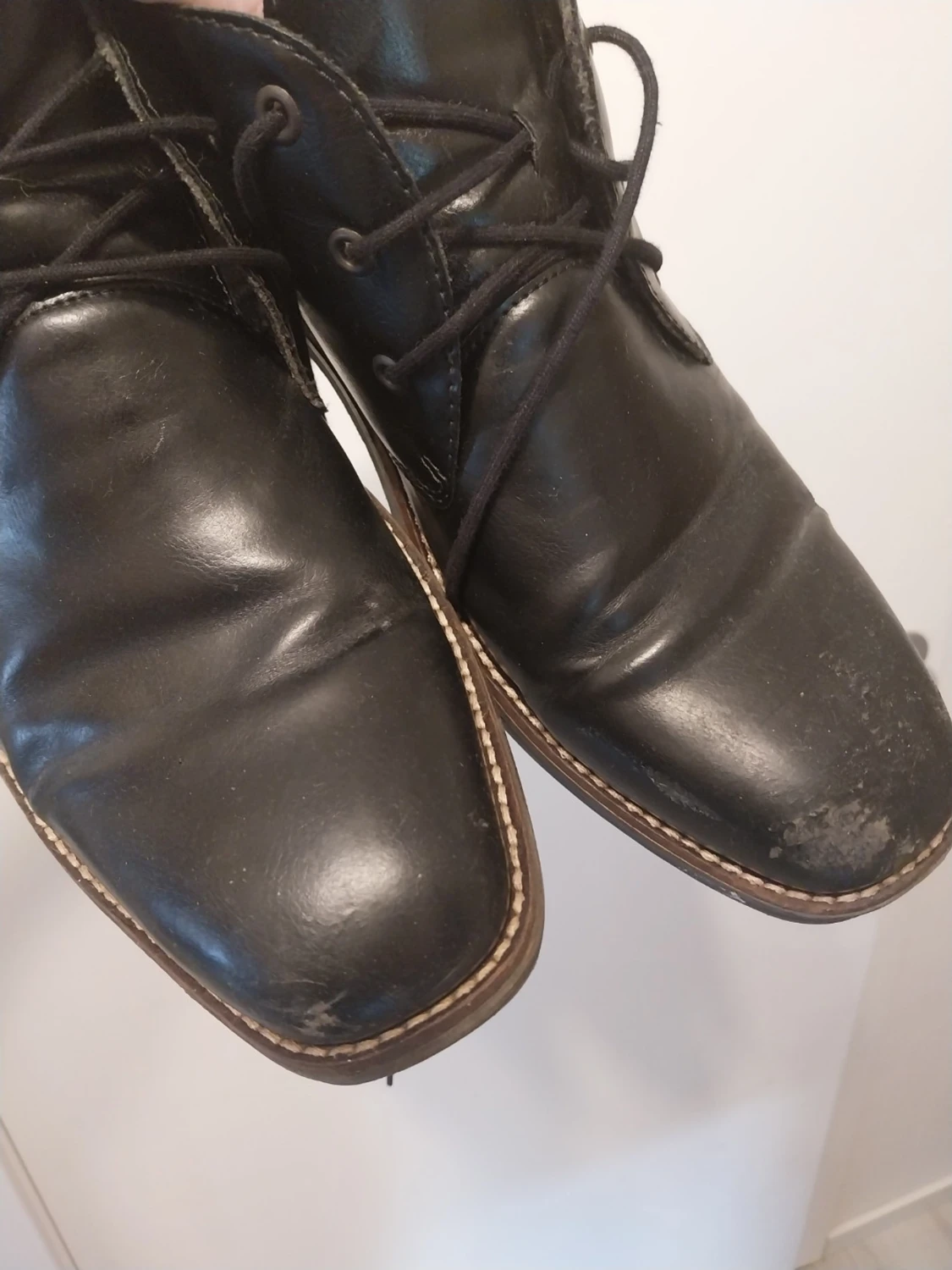 Svarta läderloafers med snörning Rieker - 1