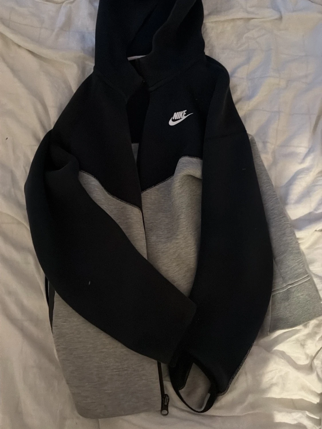 Nike tvåfärgad hoodie svart/grå - 1