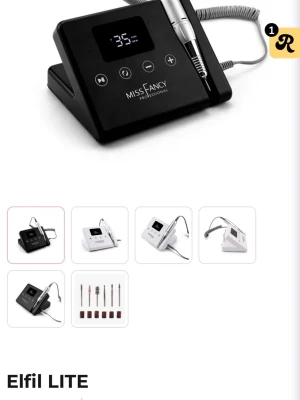 Miss Fancy Elfil LITE svart nagelfil - Jag säljer min maskindel från den svarta missfancy elfilen. Använd fåtal gånger  Nypris 799kr  Fördelar  - Smidig elfil som står stadigt på bordet med en bra hållare för handenheten.  - 45watt  - 35.000 Rpm   - Pausknapp   - Går att ändra håll R/F    - Plats för många bitsar på baksidan   ( sladd och handenhet ingår inte)