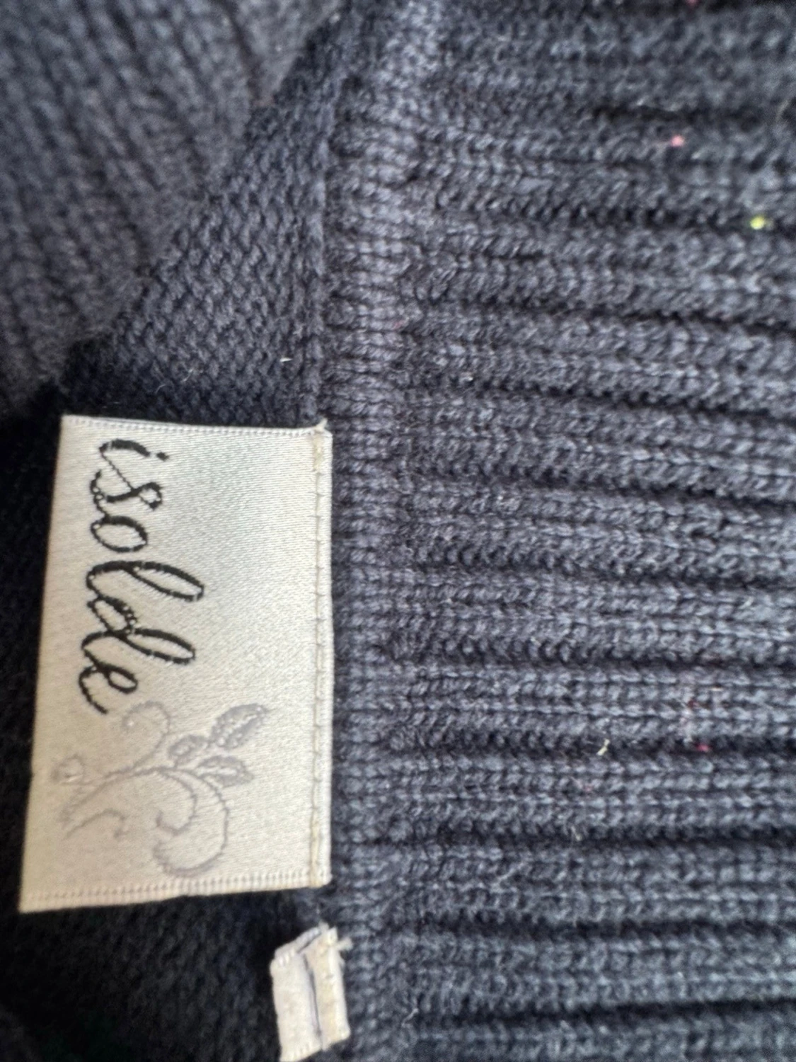 Mörkblå stickad ziptröja Isolde - 1