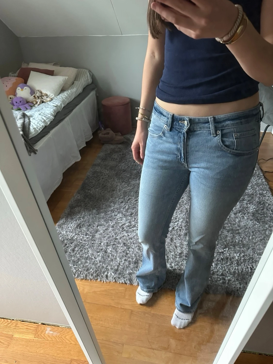 Ljusblå bootcut jeans - 1