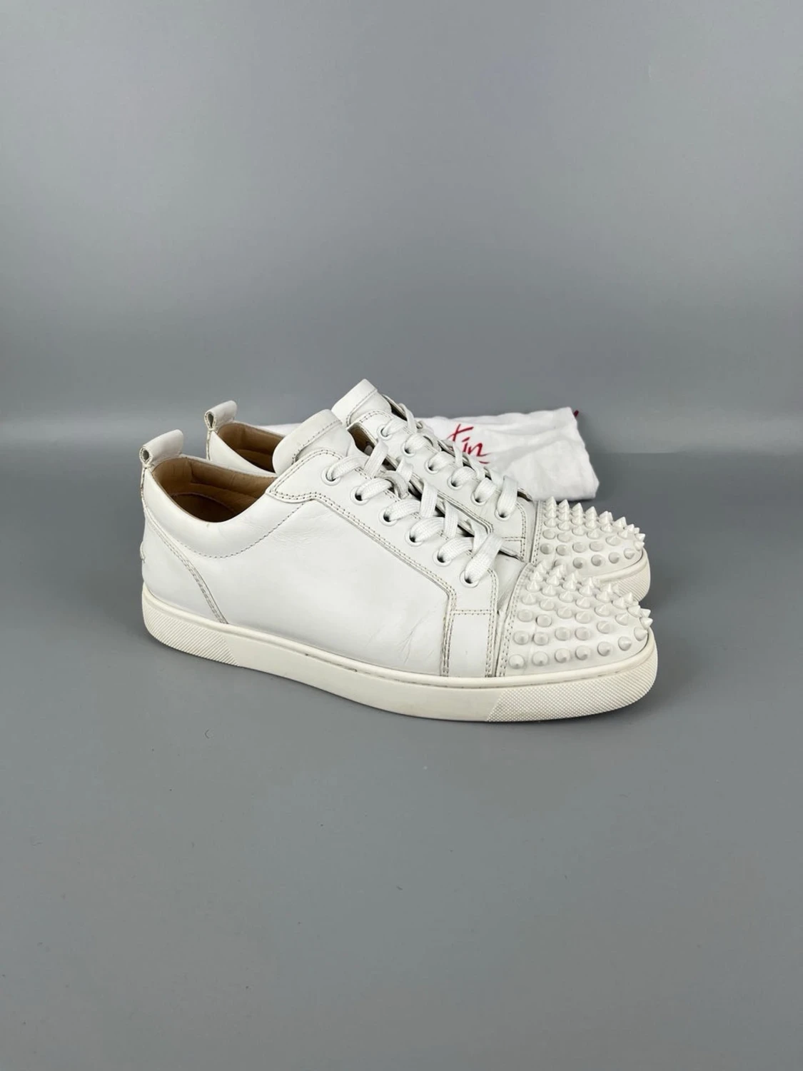 Vita Louboutin Skor i Läder Spikar - 2
