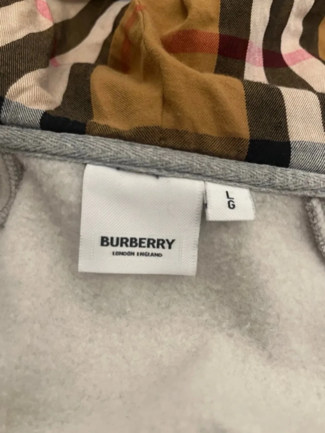 Grå hoodie från Burberry med dragkedja - 2
