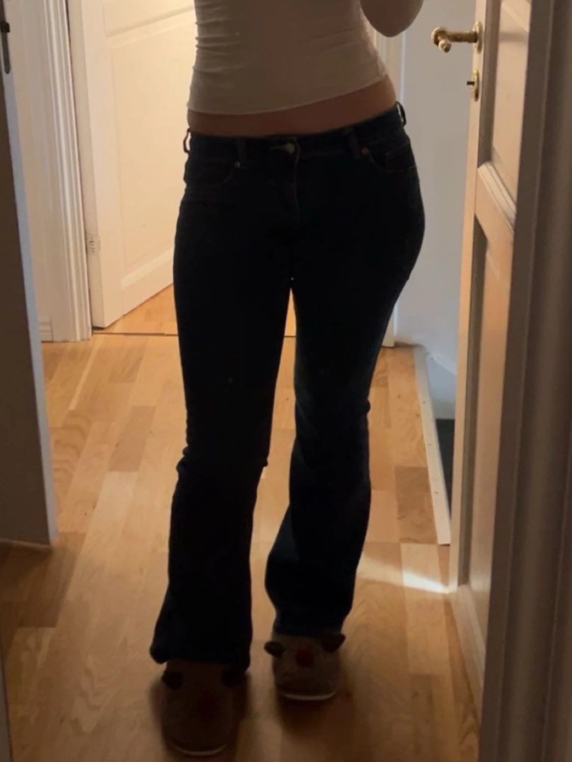 Mörkblå bootcut jeans - 1