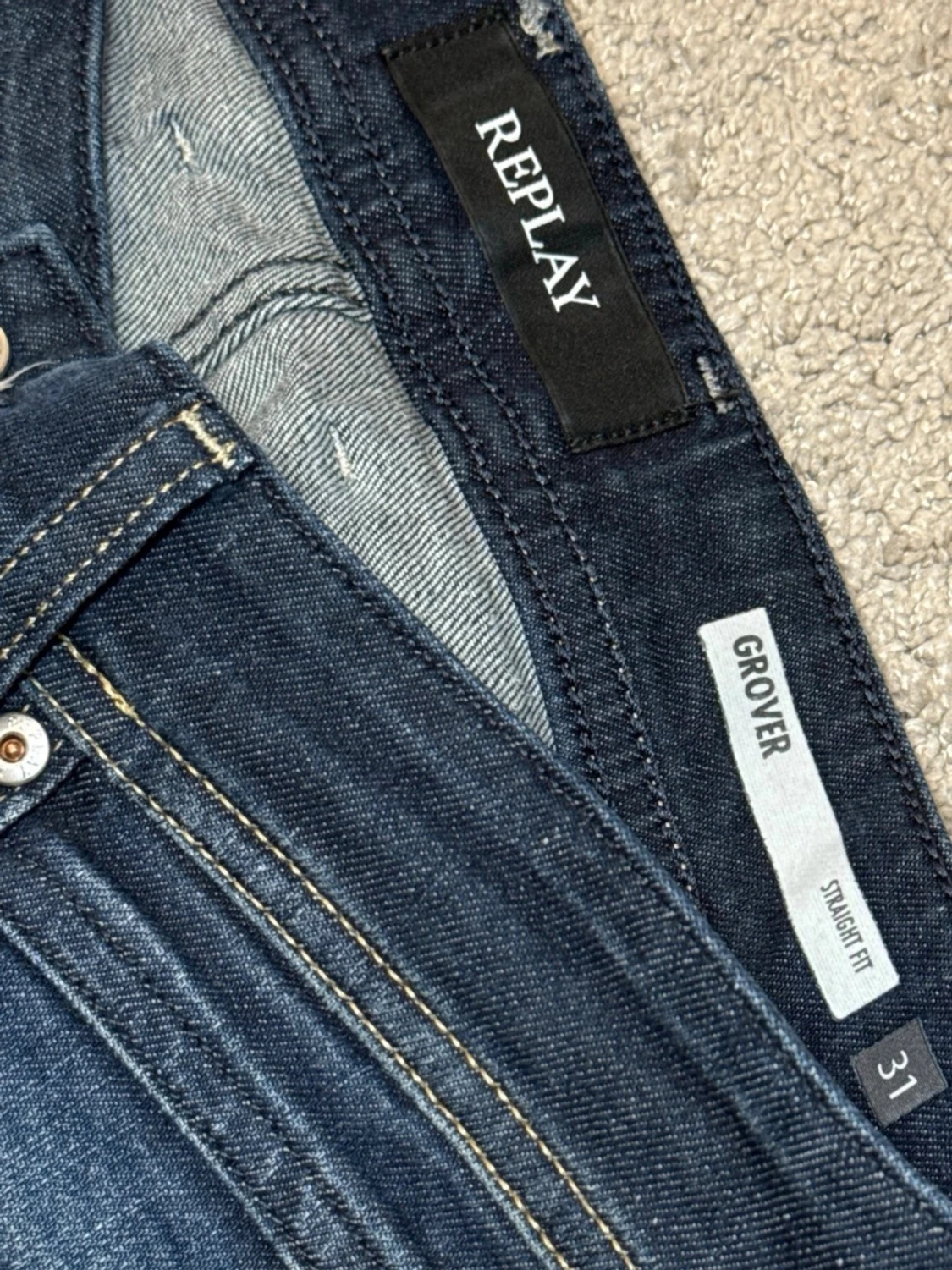 Mörkblå jeans från Replay GROVER - 5