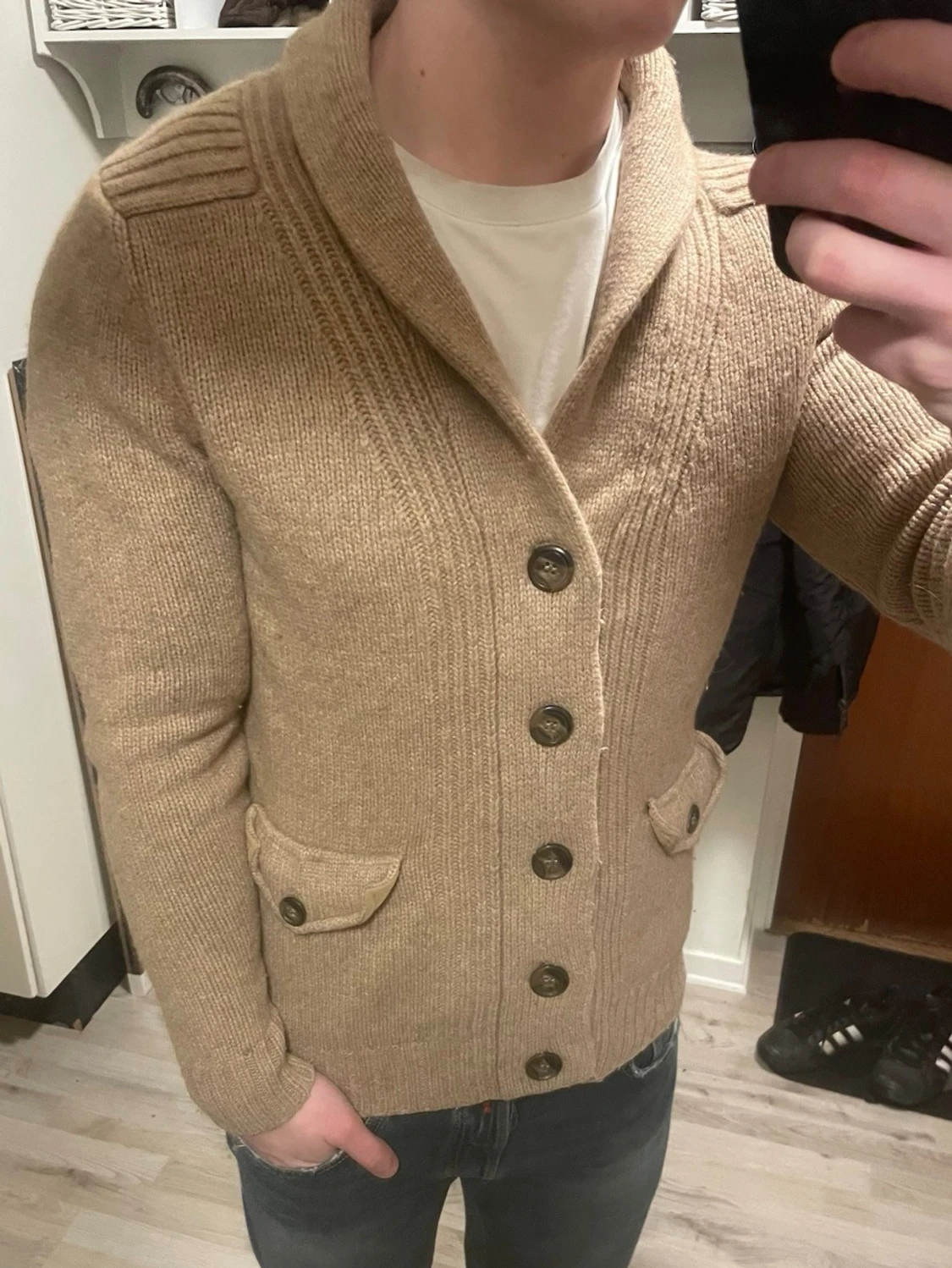 Brun stickad cardigan