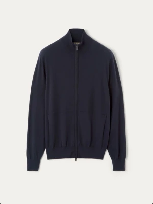 Loro piana gift of kings zip - Mörkblå ziptröja från loro piana med hög krage och hel dragkedja framtill. Tröjan har två fickor fram och ribbade muddar vid ärmslut och nederkant. Tillverkad i mjukt material som ger en clean och stilren look.