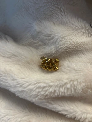 Guldfärgad ring med nitar - en guld edbladsring, knappt använd jätte fin!!