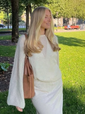 Vit  stickad tröja - Vit stickad tröja från zara 