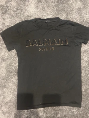 Balmain Paris t-shirt - Snygg svart t-shirt från Balmain Paris med stort tryck på bröstet. Klassisk rund halsringning och korta ärmar. Tillverkad i mjuk bomull som känns skön mot huden. Perfekt för dig som vill ha en stilren och trendig look.