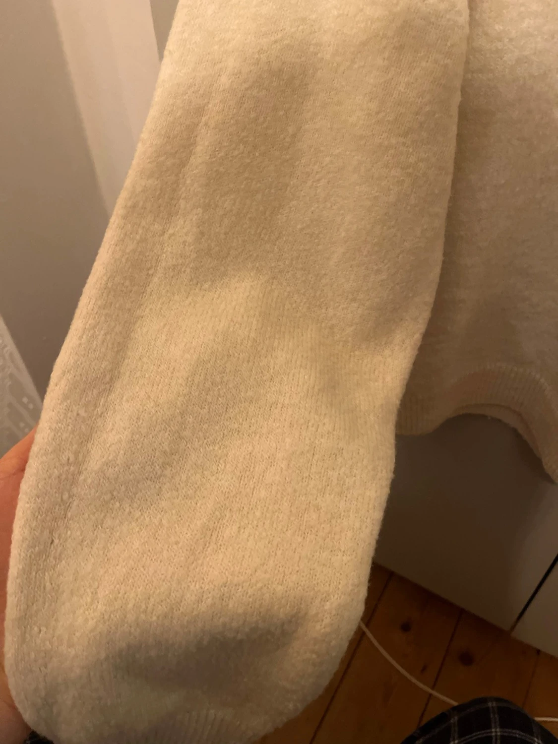 Vit oversized stickad tröja - 3