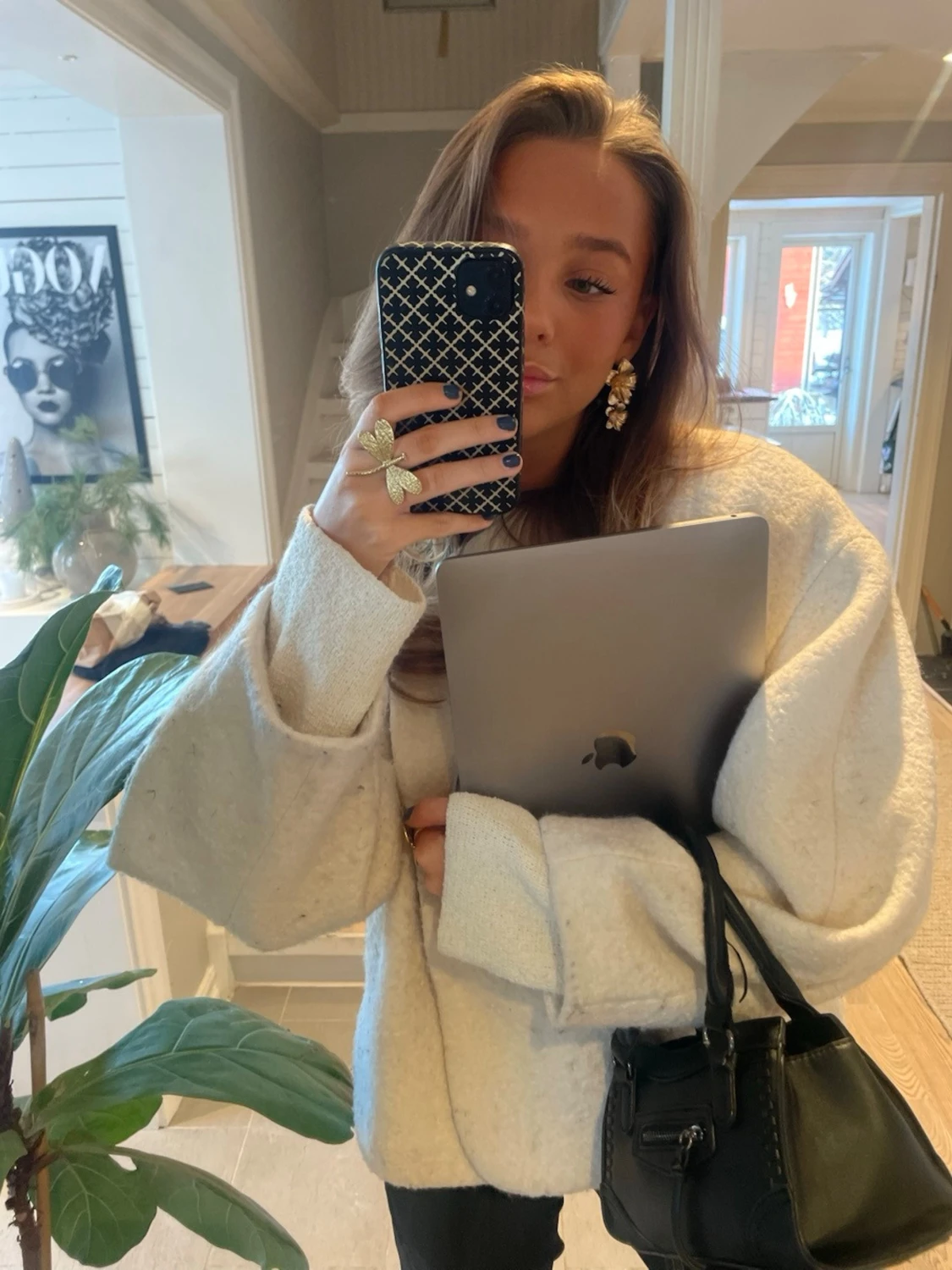 Vit kort ullkappa - 6