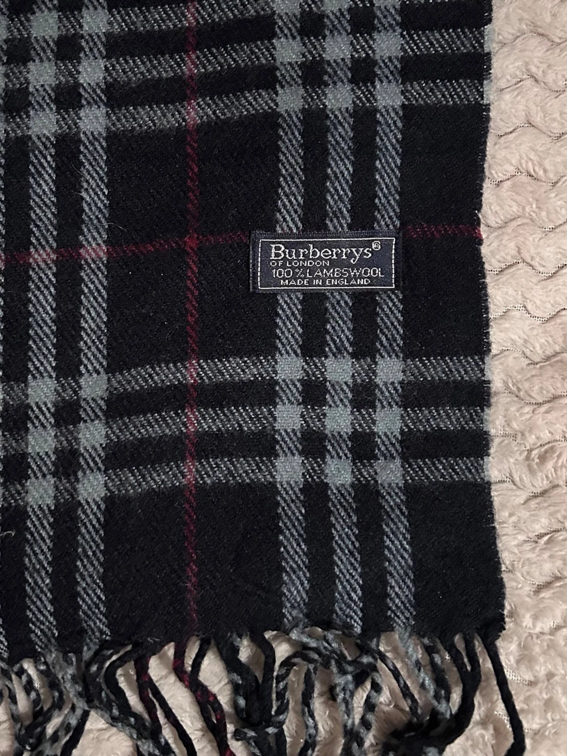 Rutig halsduk från Burberrys i ull - 1