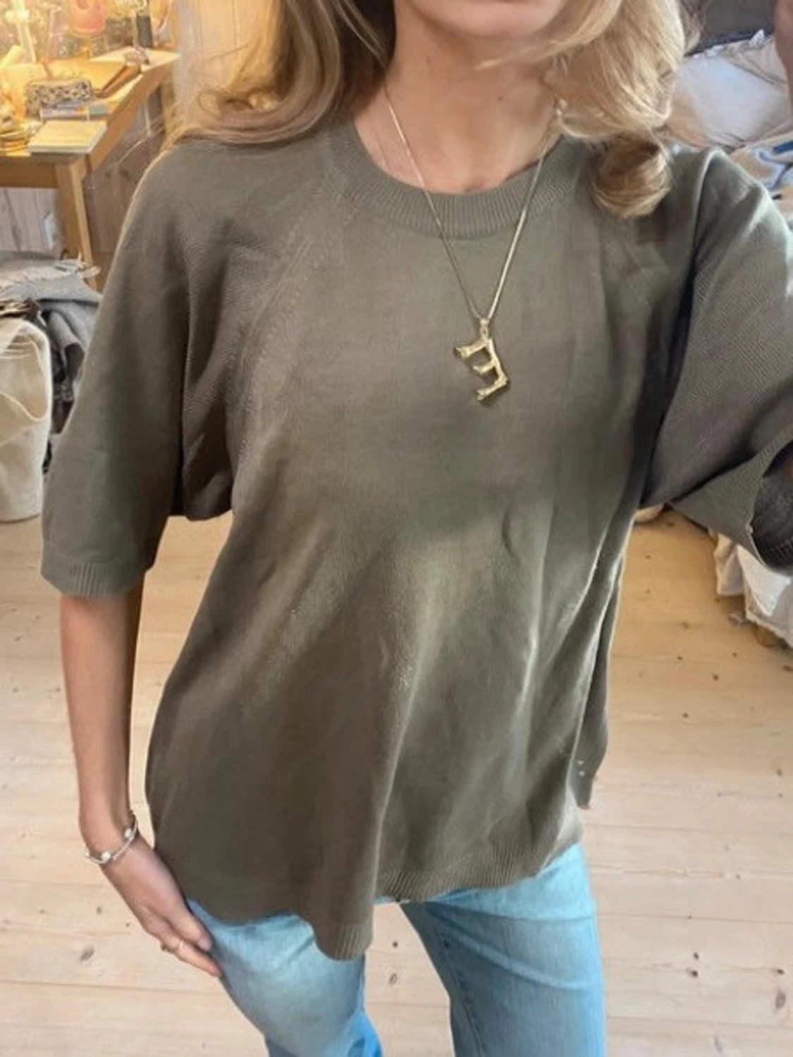 Grön stickad t shirt