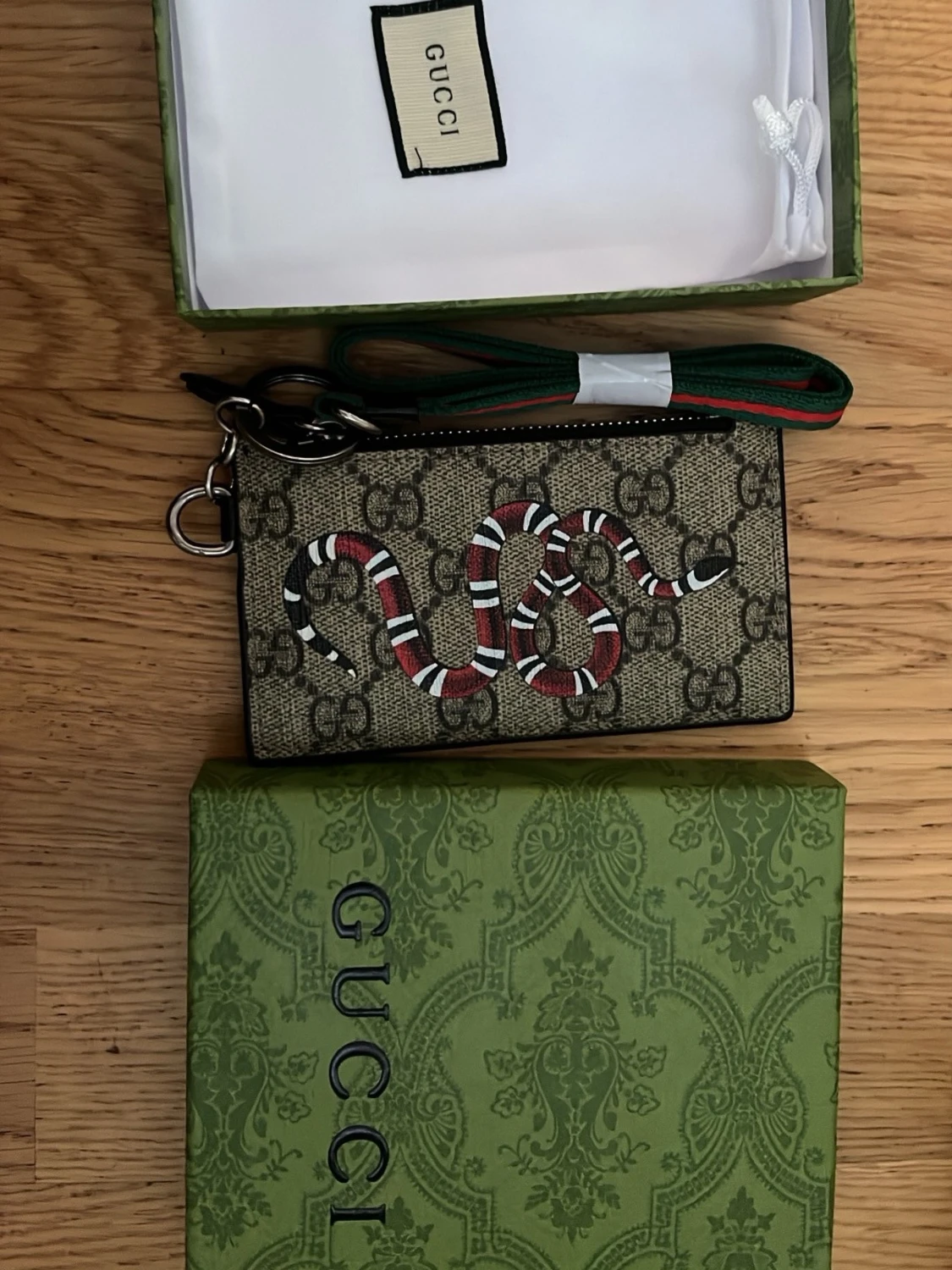 Gucci plånbok med orm och monogram - 1