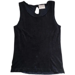 Vintage sammetstopp/ velour-linne, hippie/ boho/ 60s/ 70s/ alt - Vintage mörkblått velour/ sammetslinne