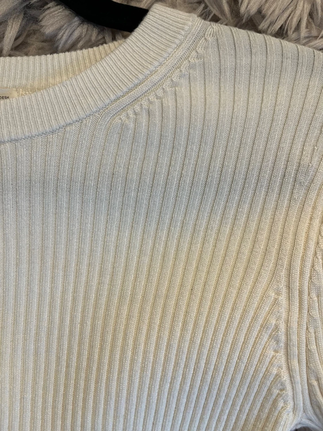 Vit ribbstickad tröja Pull&Bear - 2