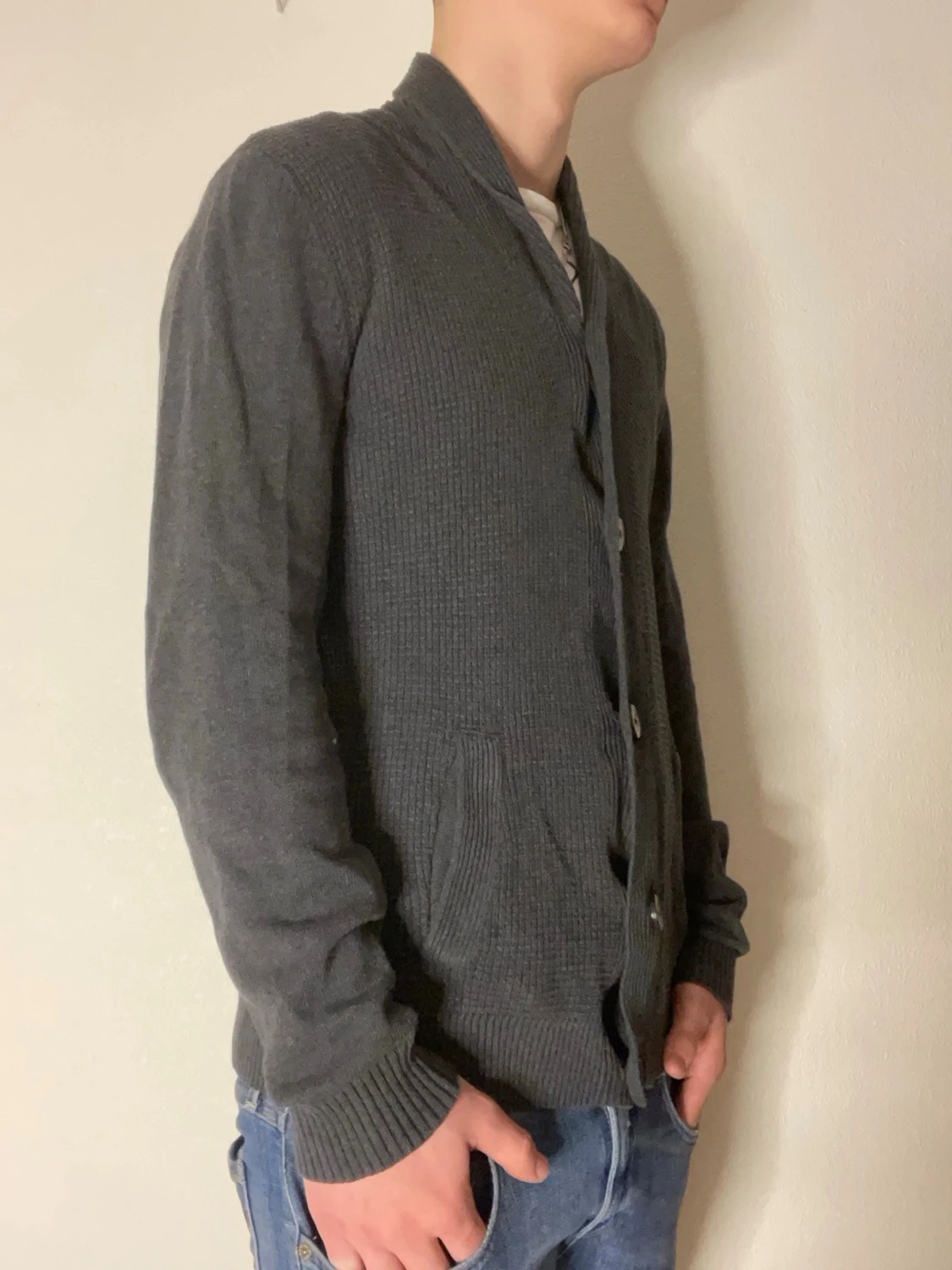 Snygg mörkgrå cardigan - 2